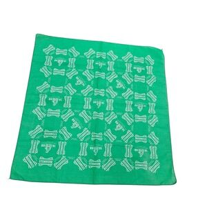 Bushmills Irish Whiskey Green All-Over Logo Bandana Scarf Neck‎ Kerchief